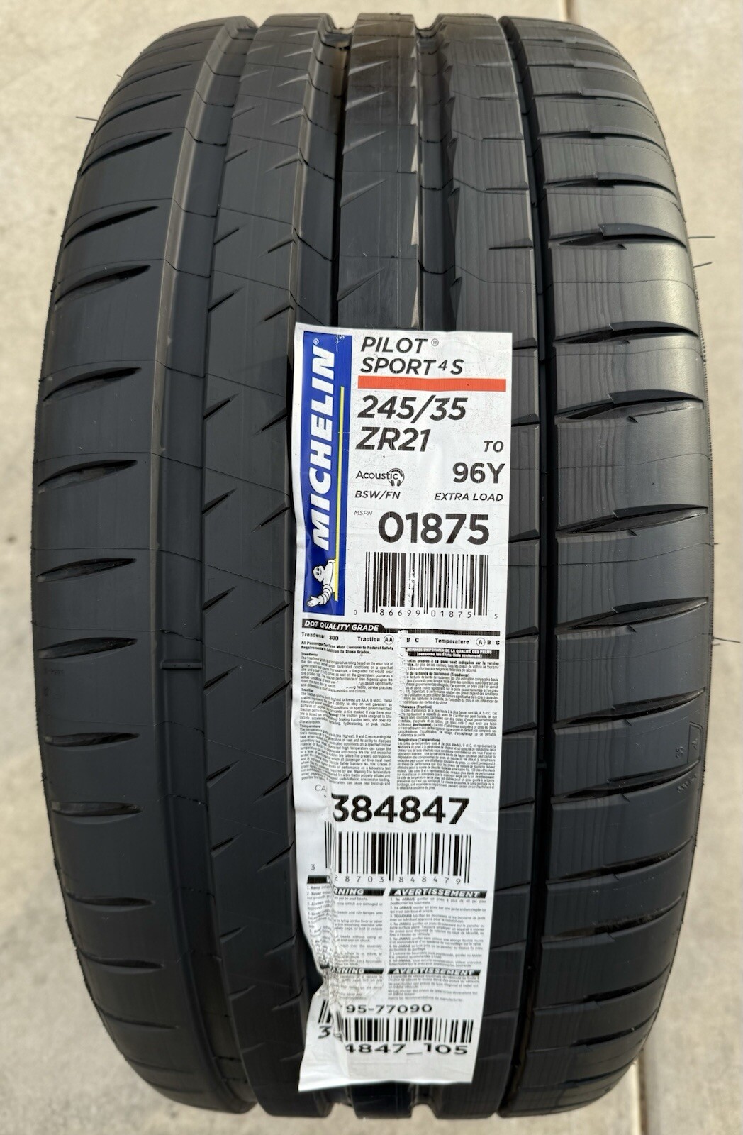 Set of TWO BRAND NEW 245/35ZR21 96Y Michelin Pilot Sport 4S Tires 2453521