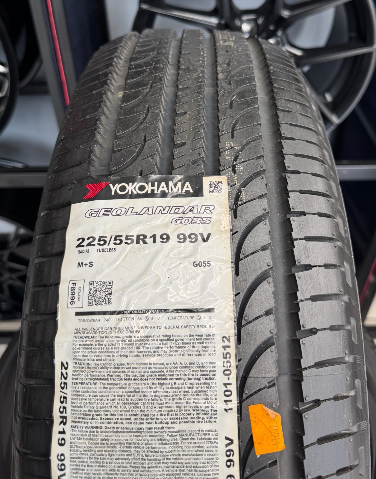 SET (4) 225/55R19 99V Yokohama Geolandar CV G055 NEW/32.