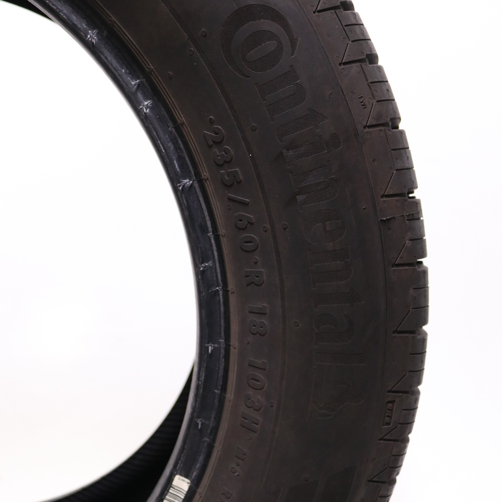 Set of 2 Used 235/60R18 Continental ControlContact Tour M A/S EV 103H – 9-10/32