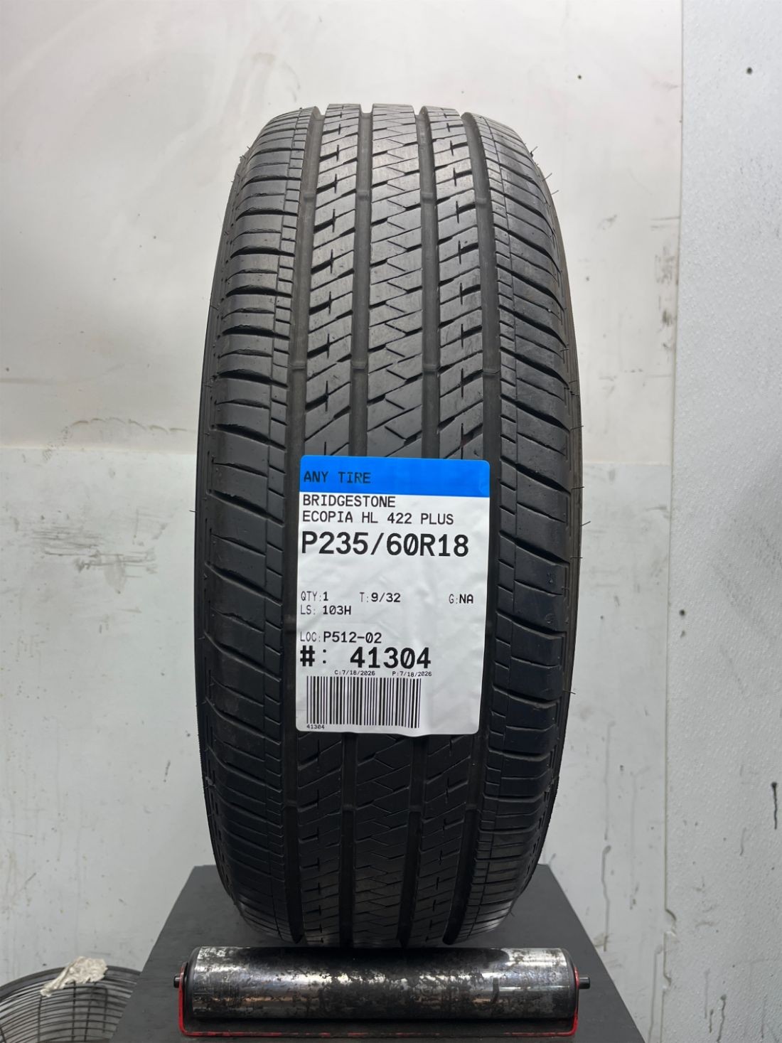 1 Used P235/60R18 Bridgestone Ecopia HL 422 Plus 103 H – 9/32
