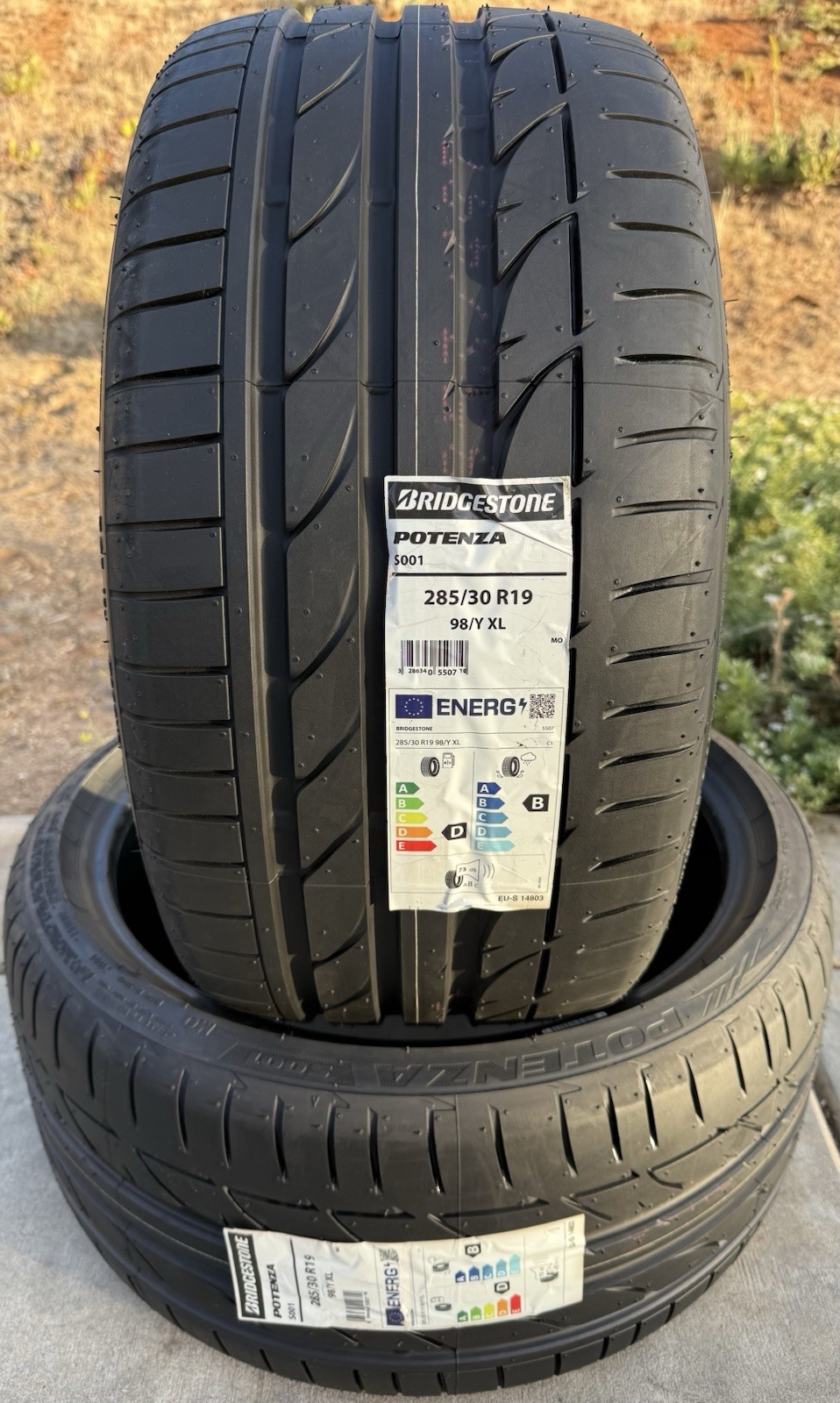 Set of TWO BRAND NEW 285/30R19 Bridgestone Potenza S001 Tires Like Michelin 4S!