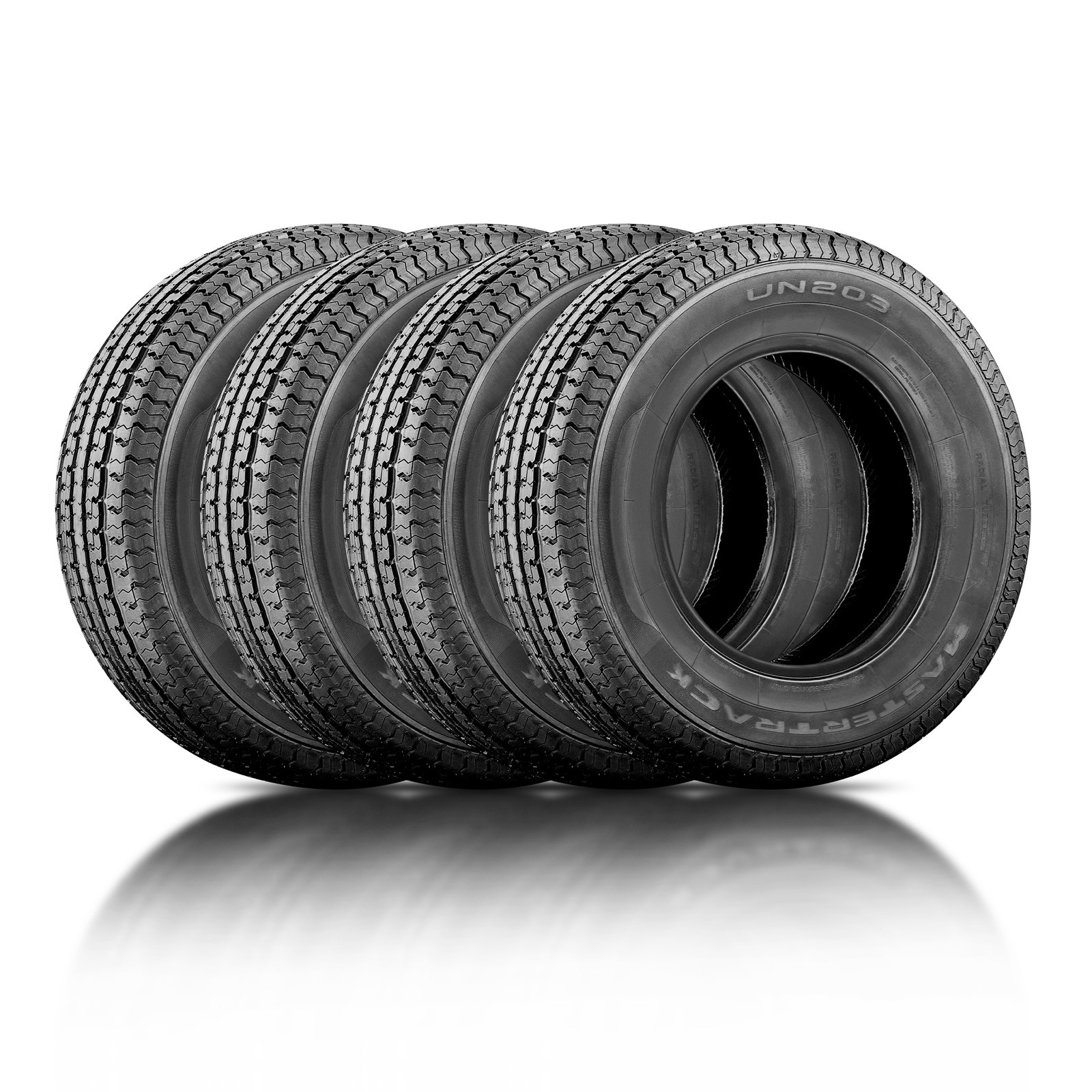 Set of 4 Mastertrack UN203 ST205/75R14 8Ply 105N Load D Trailer Tires 205 75 14