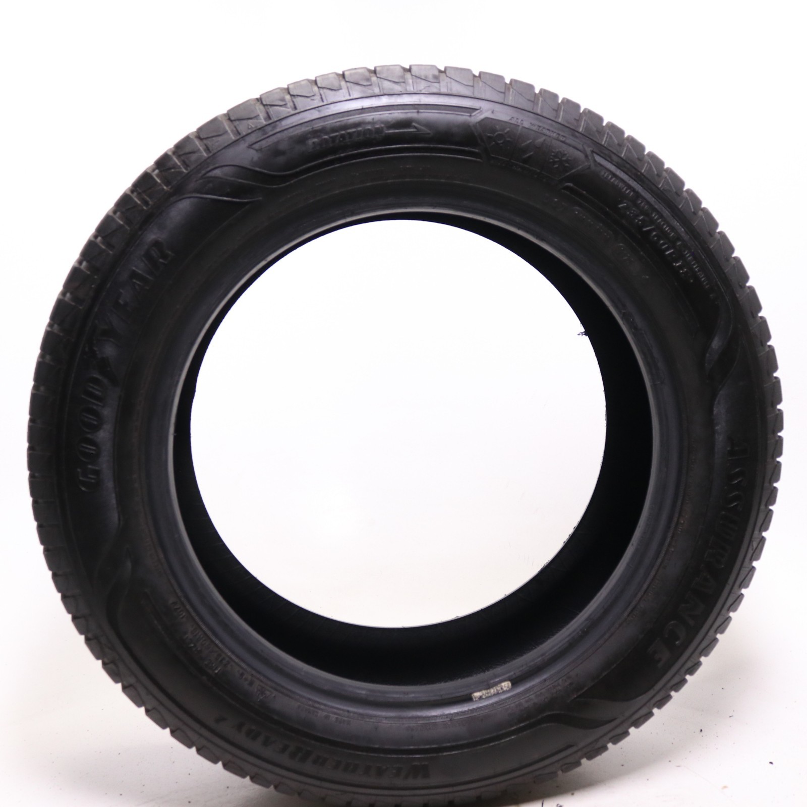 Set of 2 Used 235/60R18 Goodyear Assurance WeatherReady 2 – 107V – 9.5-10.5/32