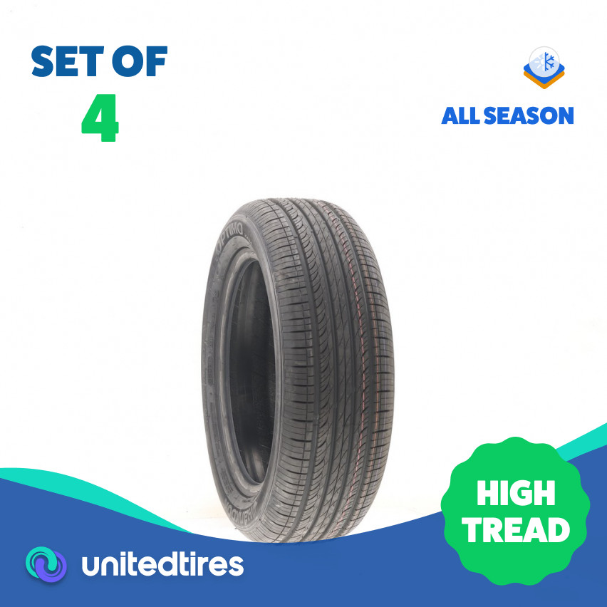 Set of (4) Driven Once 195/55R16 Hankook Optimo H426 86T – 9.5/32