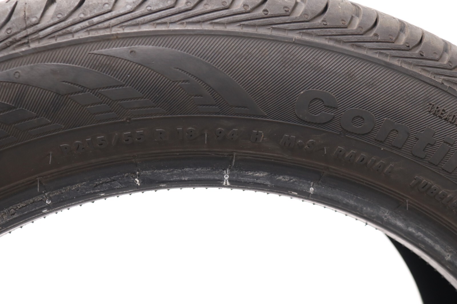 Set of 4 Used 215/55R18 Continental ContiProContact – 94H – 8-9/32
