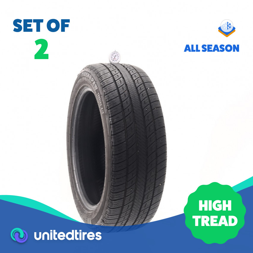 Set of (2) Used 215/55R18 Uniroyal Tiger Paw Touring A/S 95H – 8/32