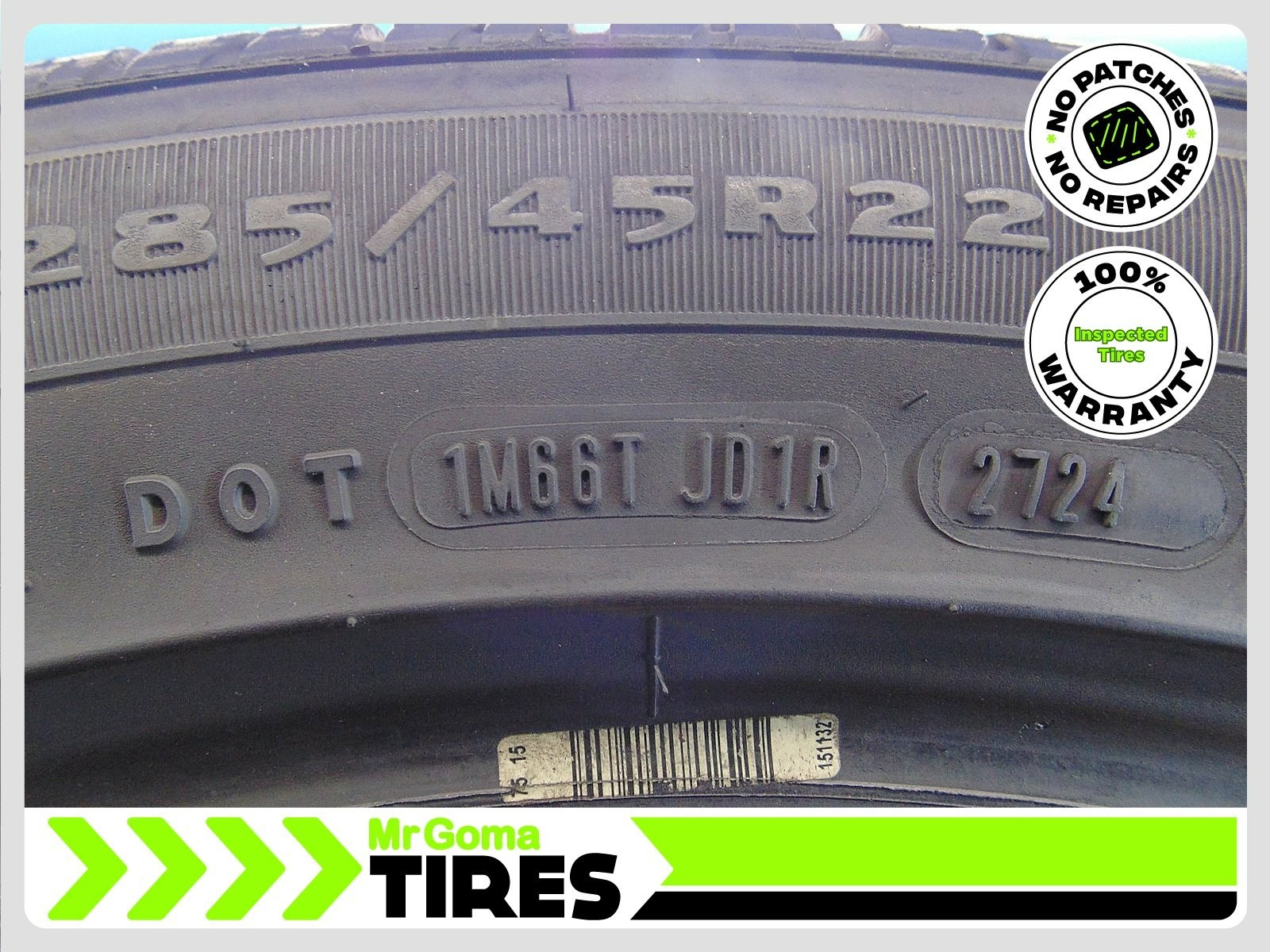 1 GOODYEAR EAGLE TOURING XL 285/45R22 USED TIRE 8.5/32 TREAD 114H 2854522