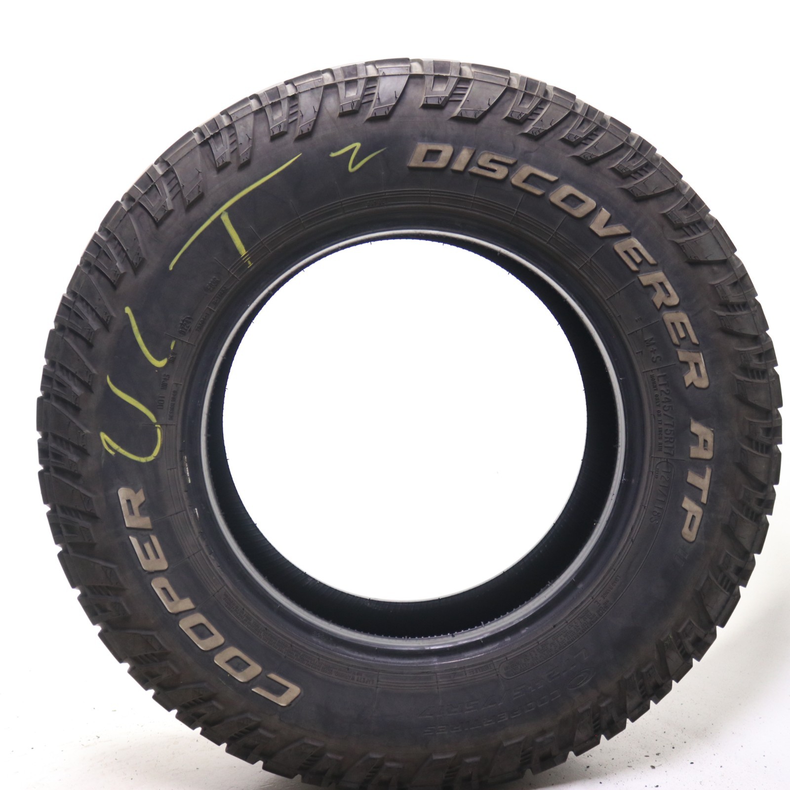 Used LT 245/75R17 Cooper Discoverer ATP II – 121/118S – 8.5/32 No Repairs