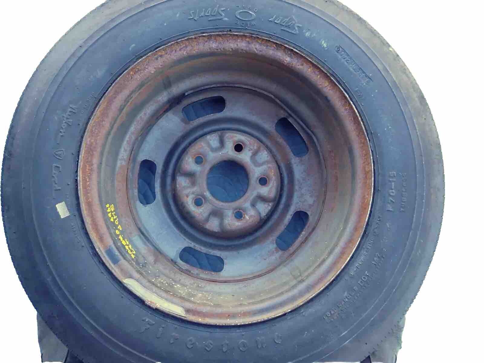 GM 15×8 Rally Wheel Firestone F70-15 Wide Oval Tire 69 Corvette OEM NCRS Points