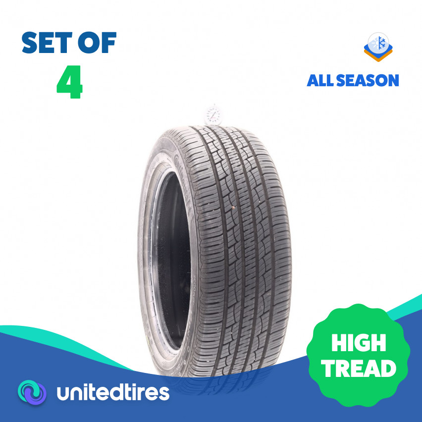 Set of (4) Used 215/55R17 Continental ControlContact Tour A/S Plus 94V – 8-9/32
