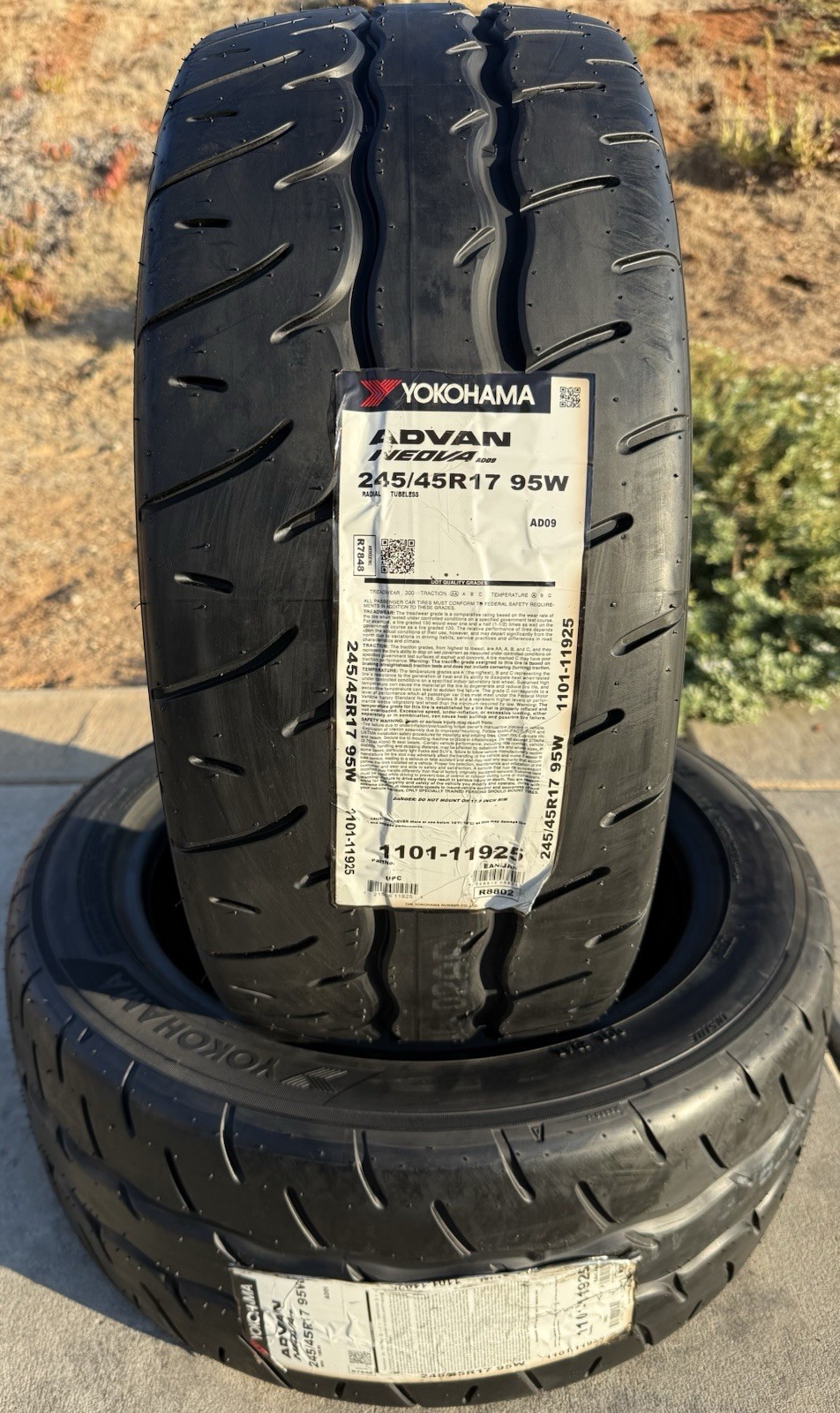 FOUR BRAND NEW 245/45R17 95W Yokohama ADVAN NEOVA AD09 Tires 2454517