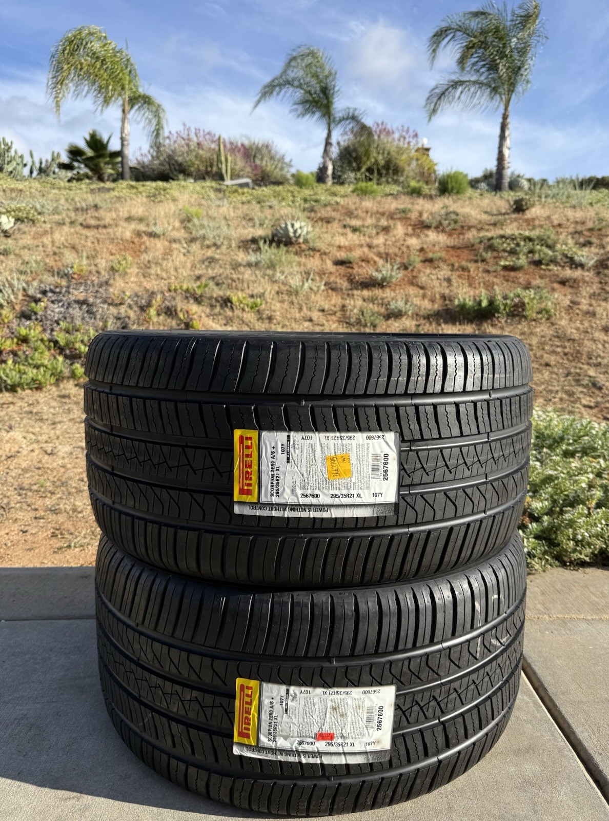 Set of TWO BRAND NEW 295/35R21 Pirelli Scorpion Zero AS + Plus All Season Tires