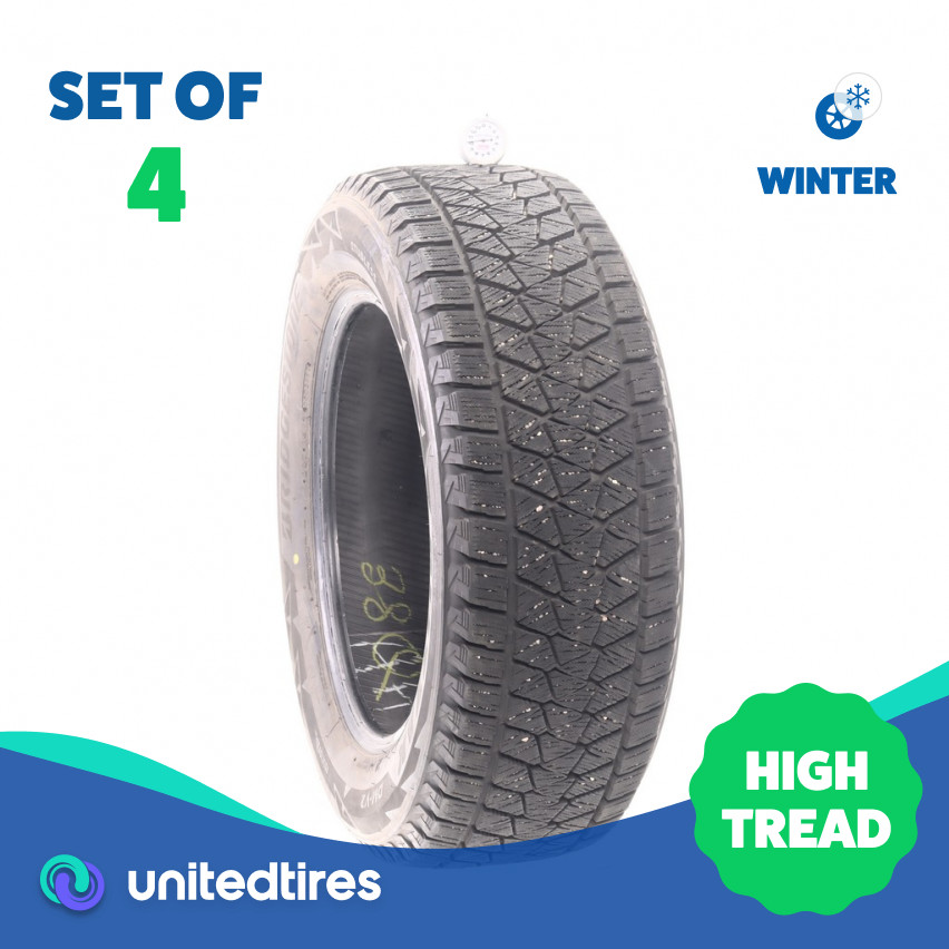 Set of (4) Used 245/60R18 Bridgestone Blizzak DM-V2 105S – 10-10.5/32