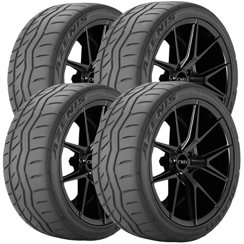 (QTY 4) 205/50R15 Falken Azenis RT615K+ 89W XL Black Wall Tires
