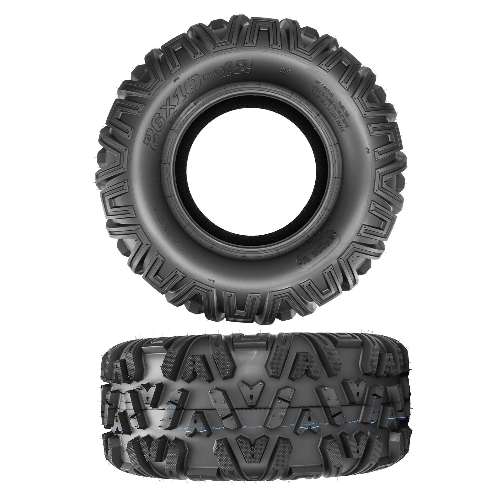 2pcs 26×10-12 ATV Tires 6ply All Terrain New