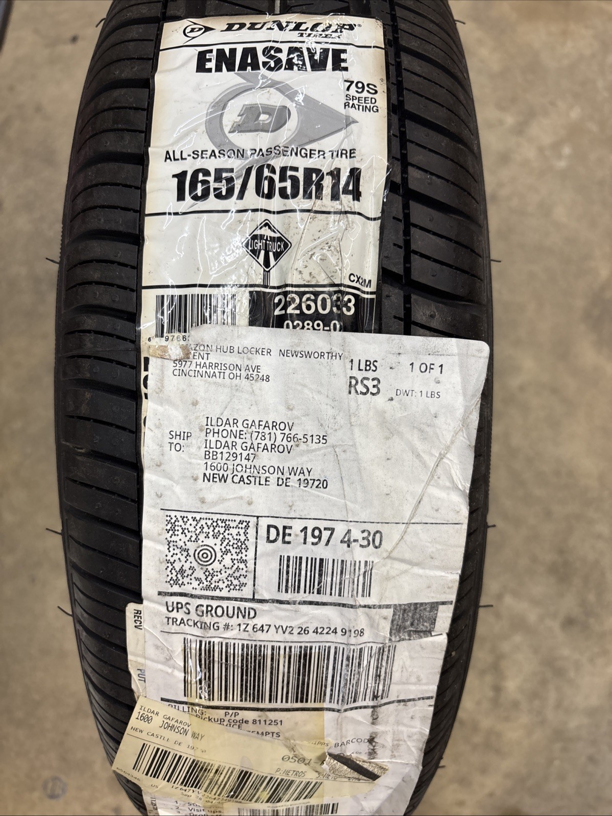 Tire Dunlop Enasave 01 A/S (MZ) 165/65R14 79S All Season