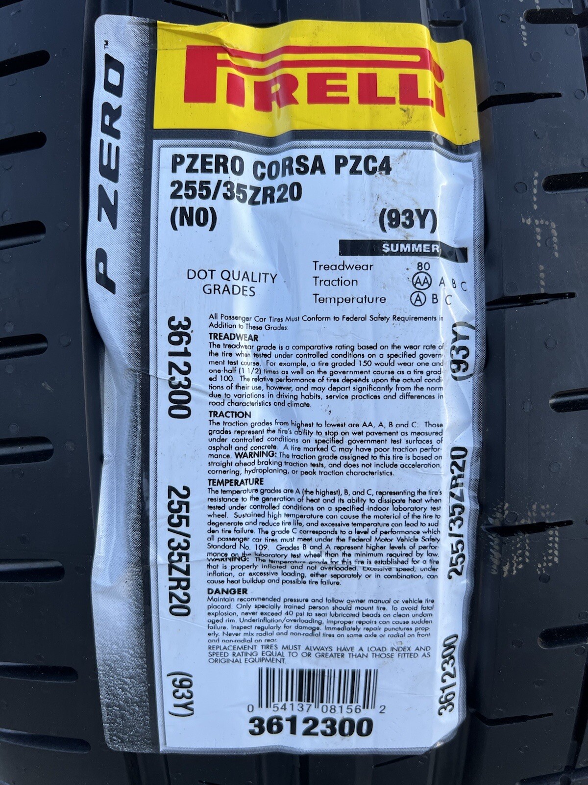 4X NEW Porsche 911 Tires Pirelli P Zero Corsa PZC4 2X 255/35ZR20 & 2X 315/30ZR21