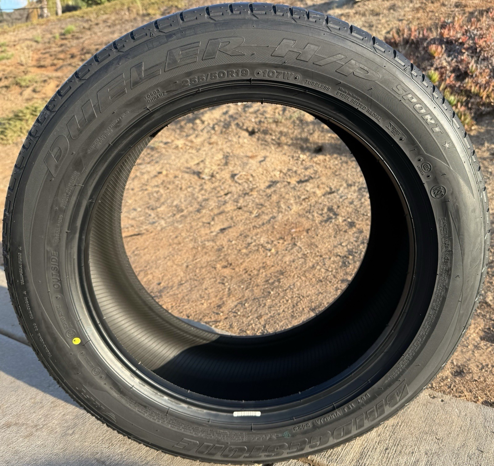 TWO BRAND NEW 255/50R19 107W Bridgestone Dueler H/P HP Sport RFT Run Flat Tires