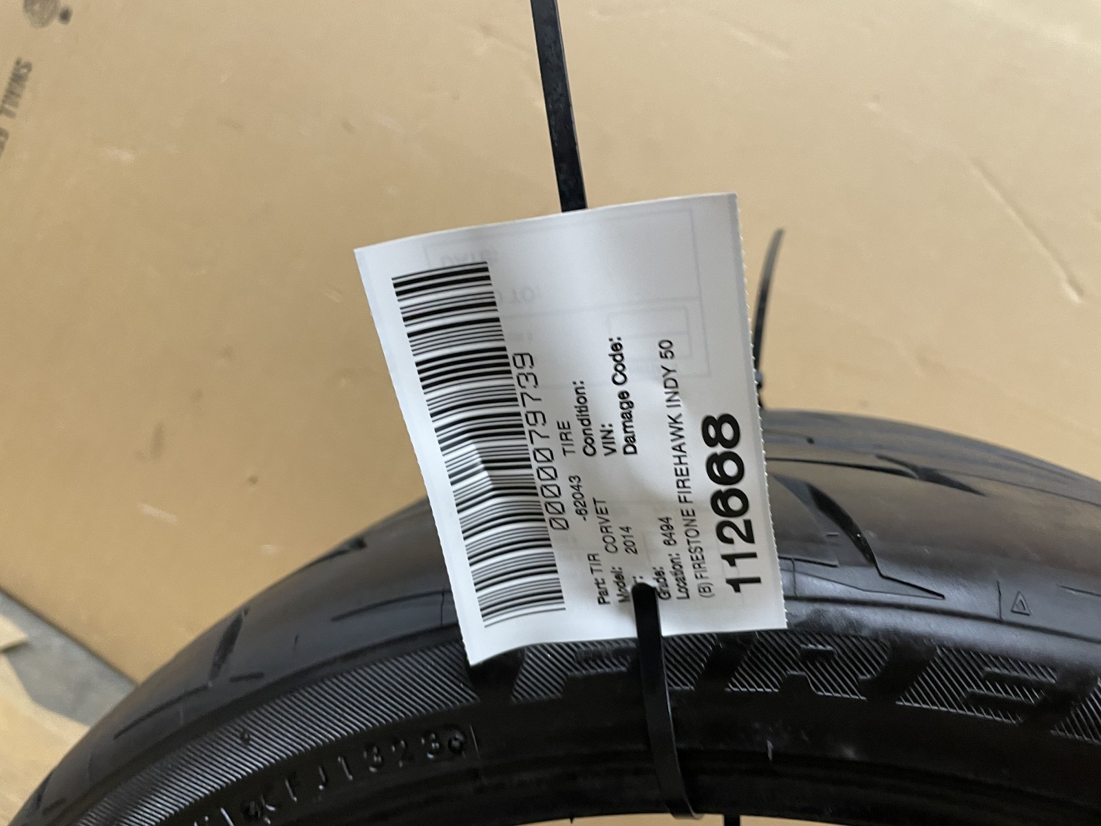 (B) FIRESTONE FIREHAWK INDY 500 295/30R20 93W 7/NDS DOT 1323