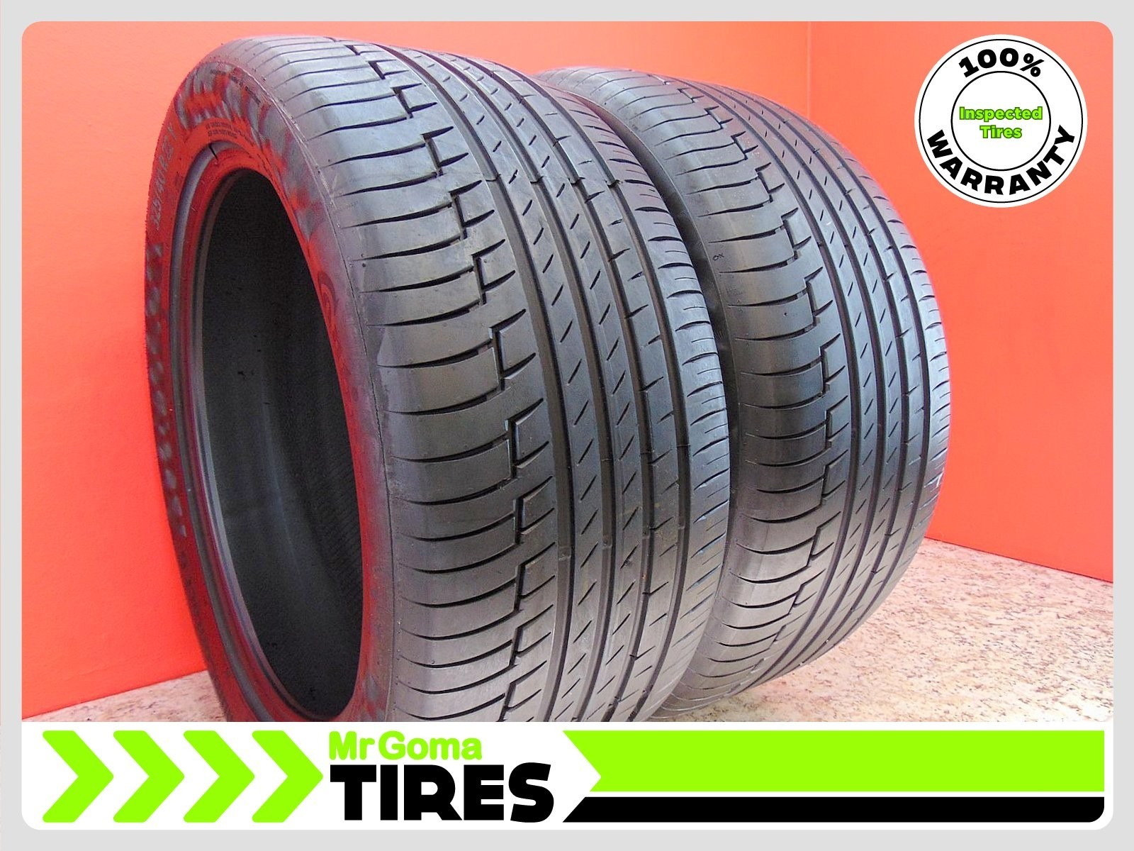 2 CONTINENTAL PREMIUMCONTACT 6 MO XL 325/40R22 USED TIRE 8.4/32 TREAD 114Y