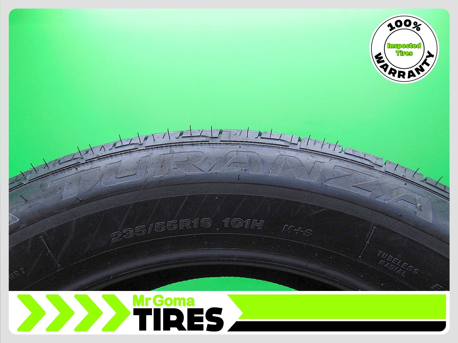 4 235/55R19 USED TIRES BRIDGESTONE TURANZA EL440 8.0/32 TREAD 101H 2355519