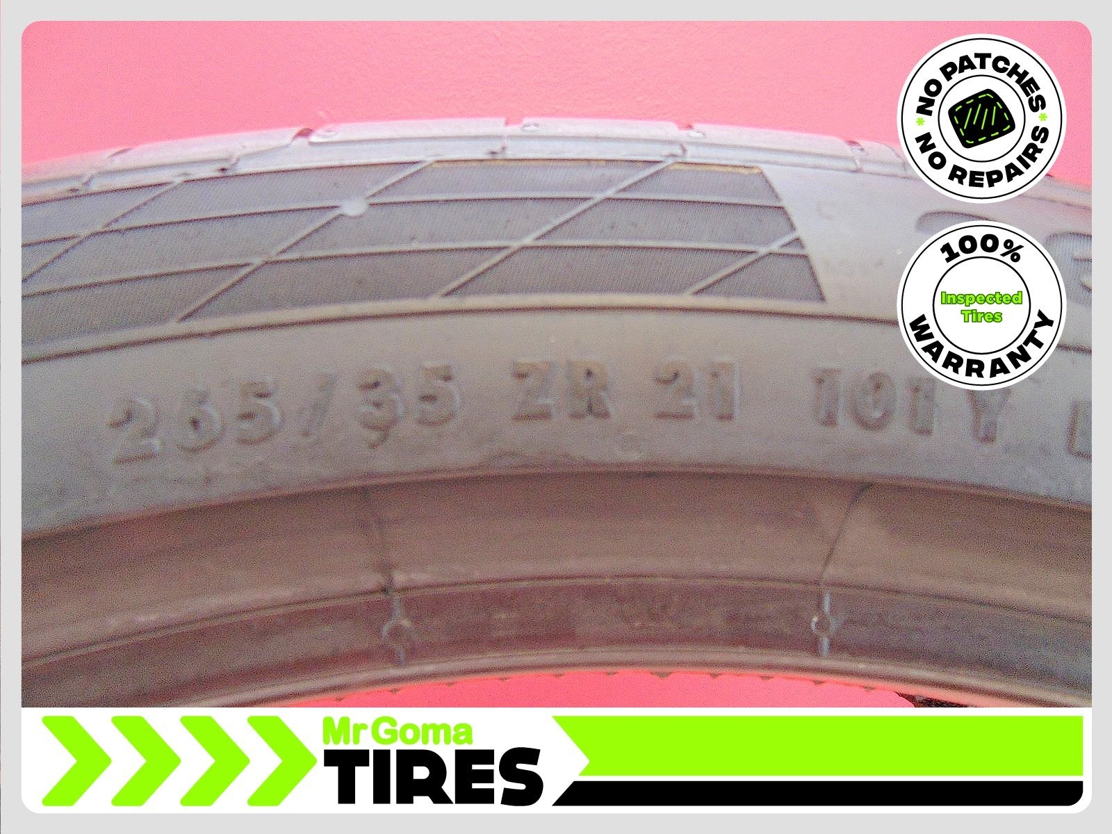 1 CONTINENTAL CONTISPORTCONTACT 5P T0 XL 265/35ZR21 USED TIRES 101Y 2653521