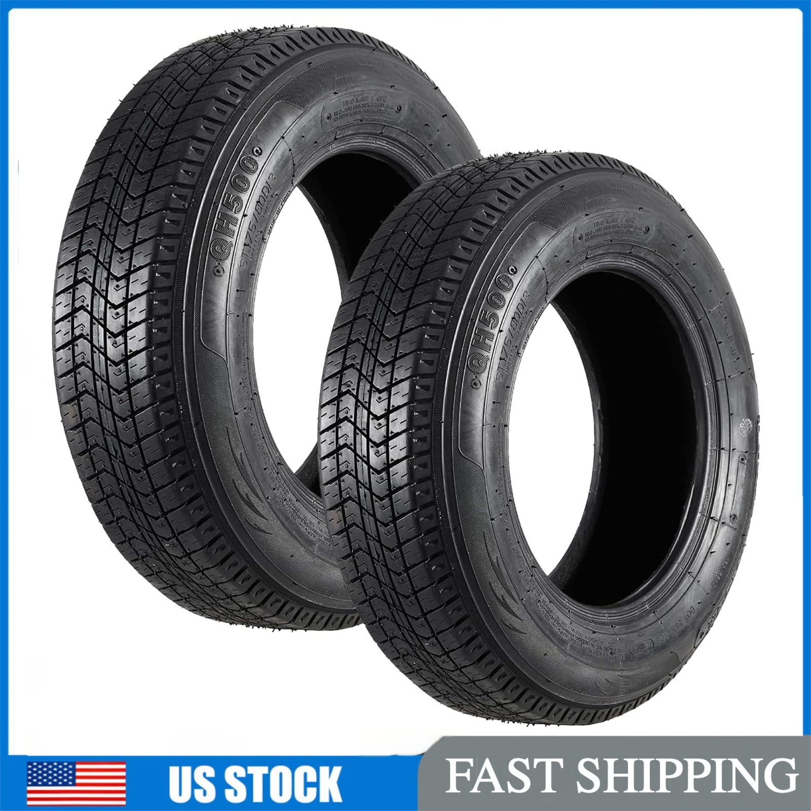 Pair Bias ST205/75D14 Trailer Tires 205/75/14 Heavy Duty 6PLY Premium Tubeless