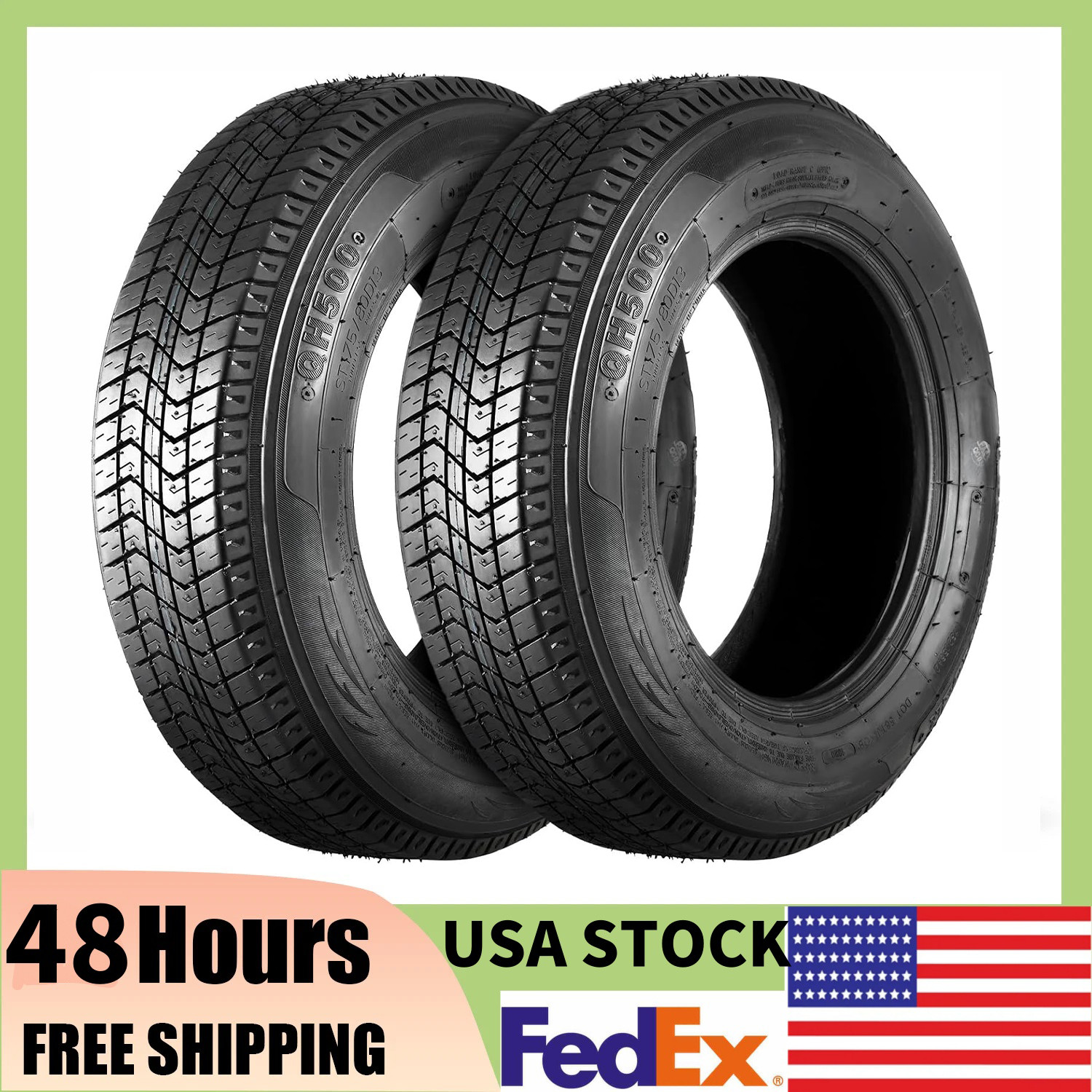 SET 2 ST205/75D14 Trailer Tires Load Range C,6 PLY Heavy Duty 205 75 14 Tubeless