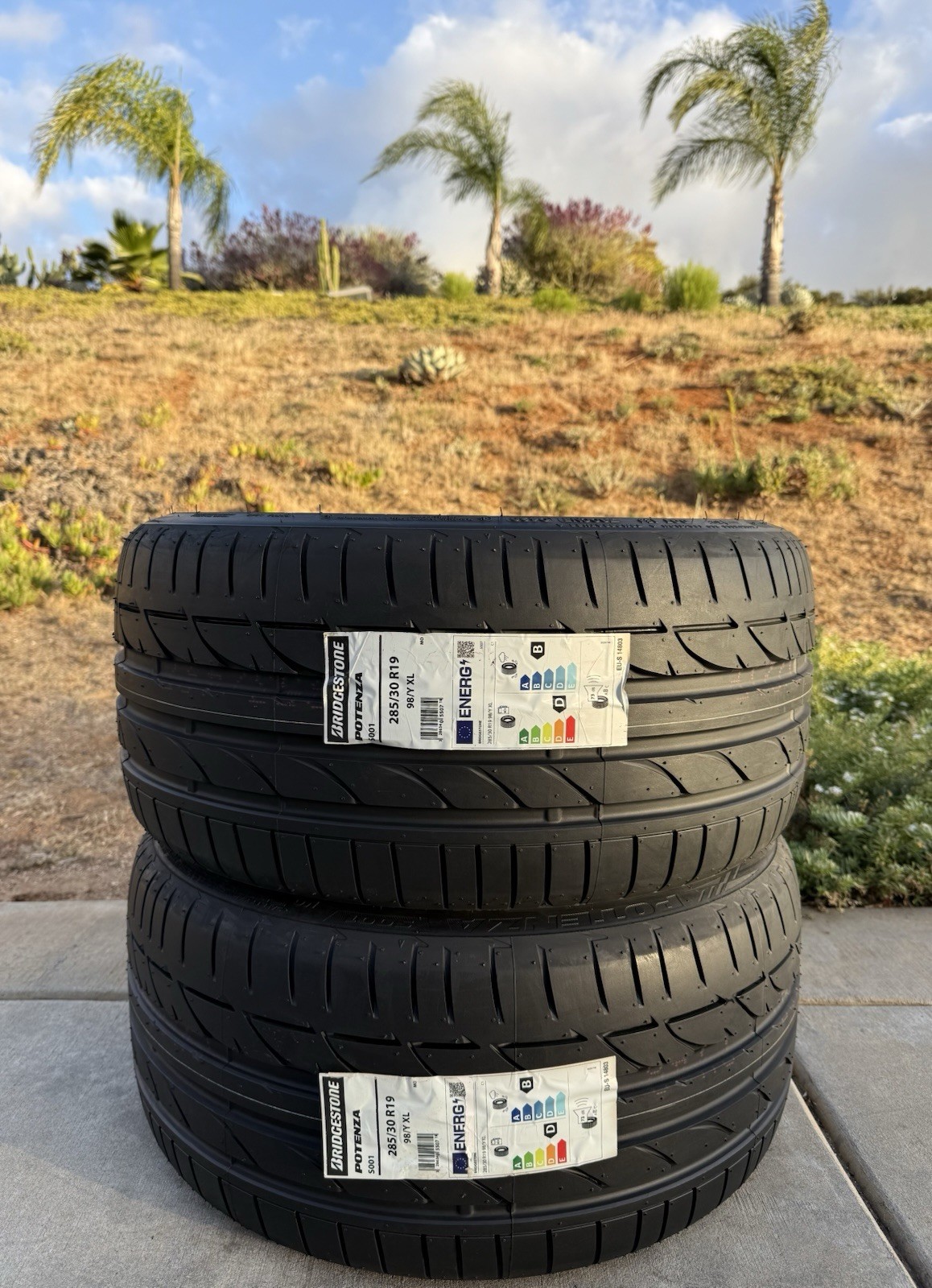 TWO BRAND NEW 285/30R19 Bridgestone Potenza S001 Tires 2853019