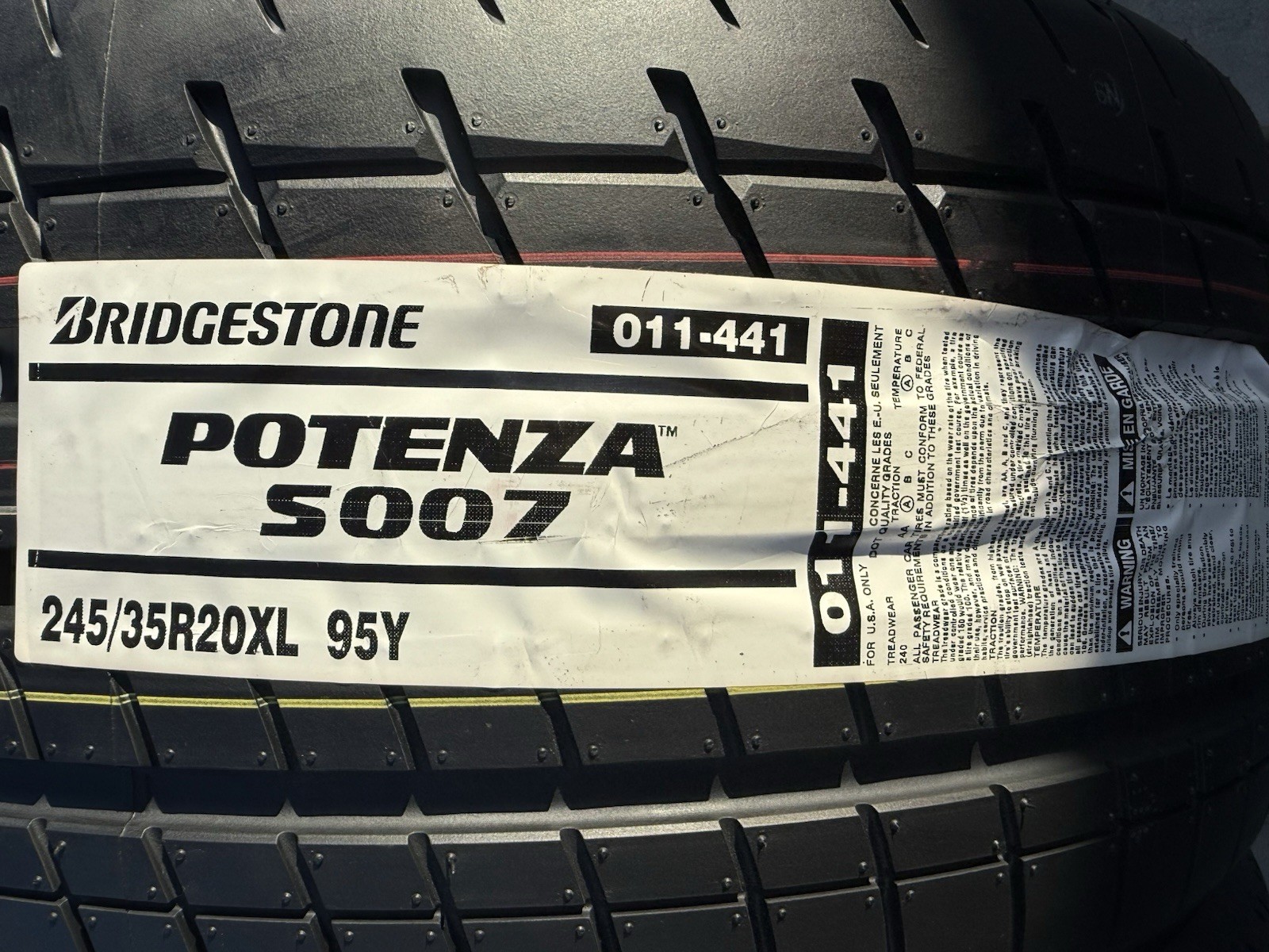 Set of TWO BRAND NEW 245/35R20 Bridgestone Potenza S007 Tires 2453520
