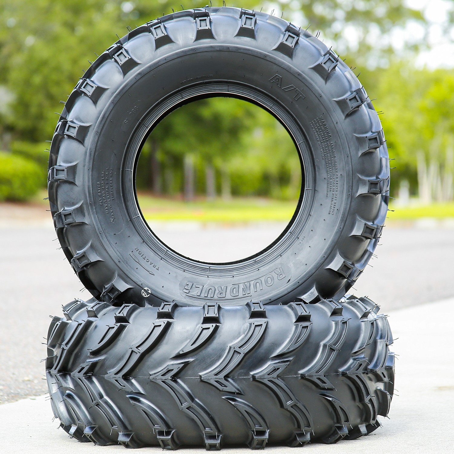 2 25×10.00-12 25×10-12 50J 8 Ply Roundrule SL288 A/T All Terrain ATV UTV Tires