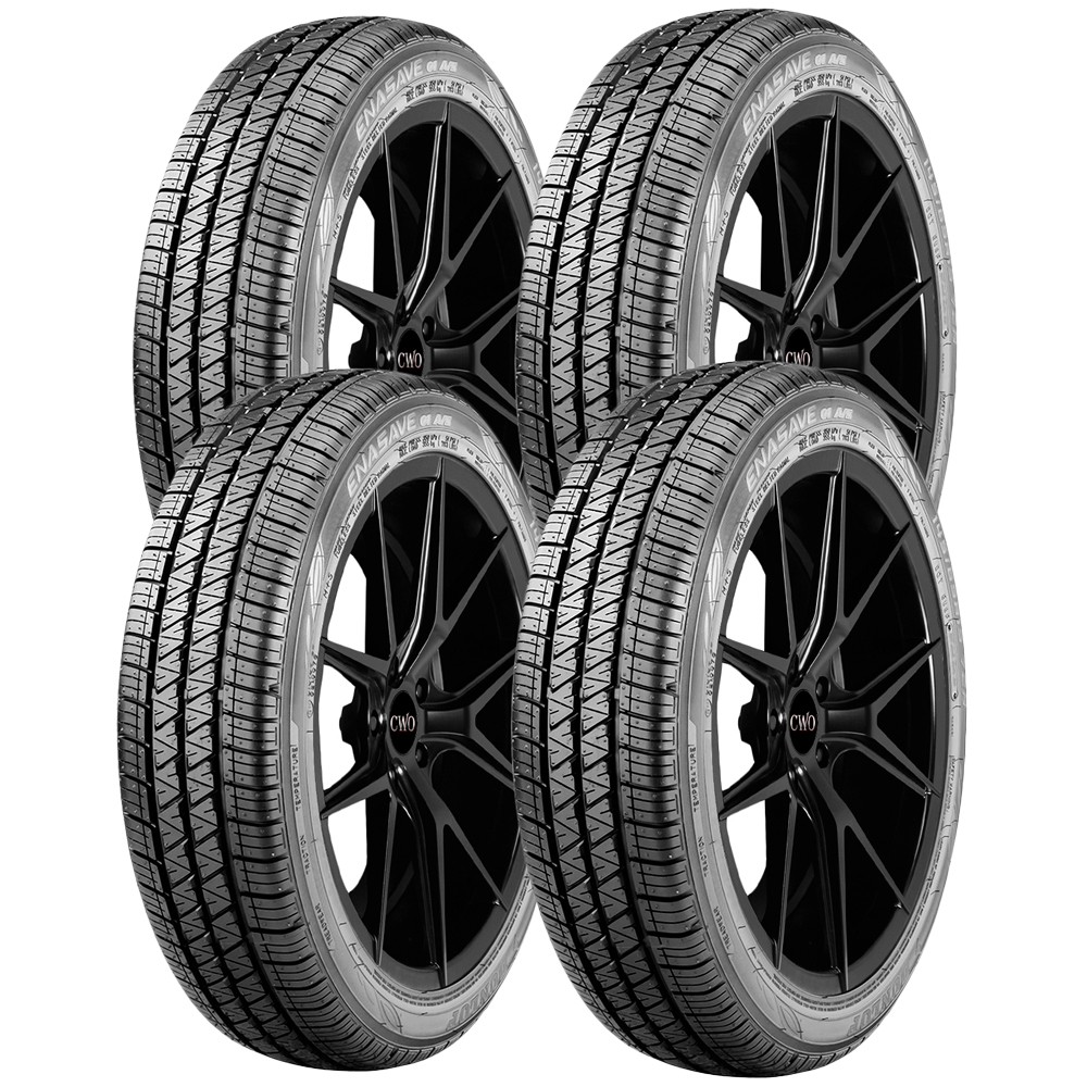 (QTY 4) 195/65R15 Dunlop Enasave 01 A/S 91S SL Black Wall Tires