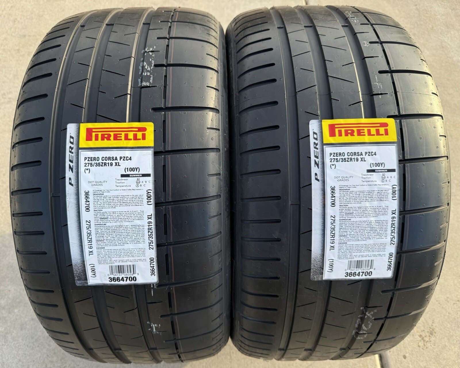 TWO NEW 275/35ZR19 Pirelli P Zero Corsa PZC4 Tires Like Michelin Cup 2 2753519