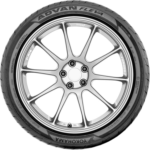 (QTY 2) 235/40R17 Yokohama Advan Fleva V701 90W SL Black Wall Tires