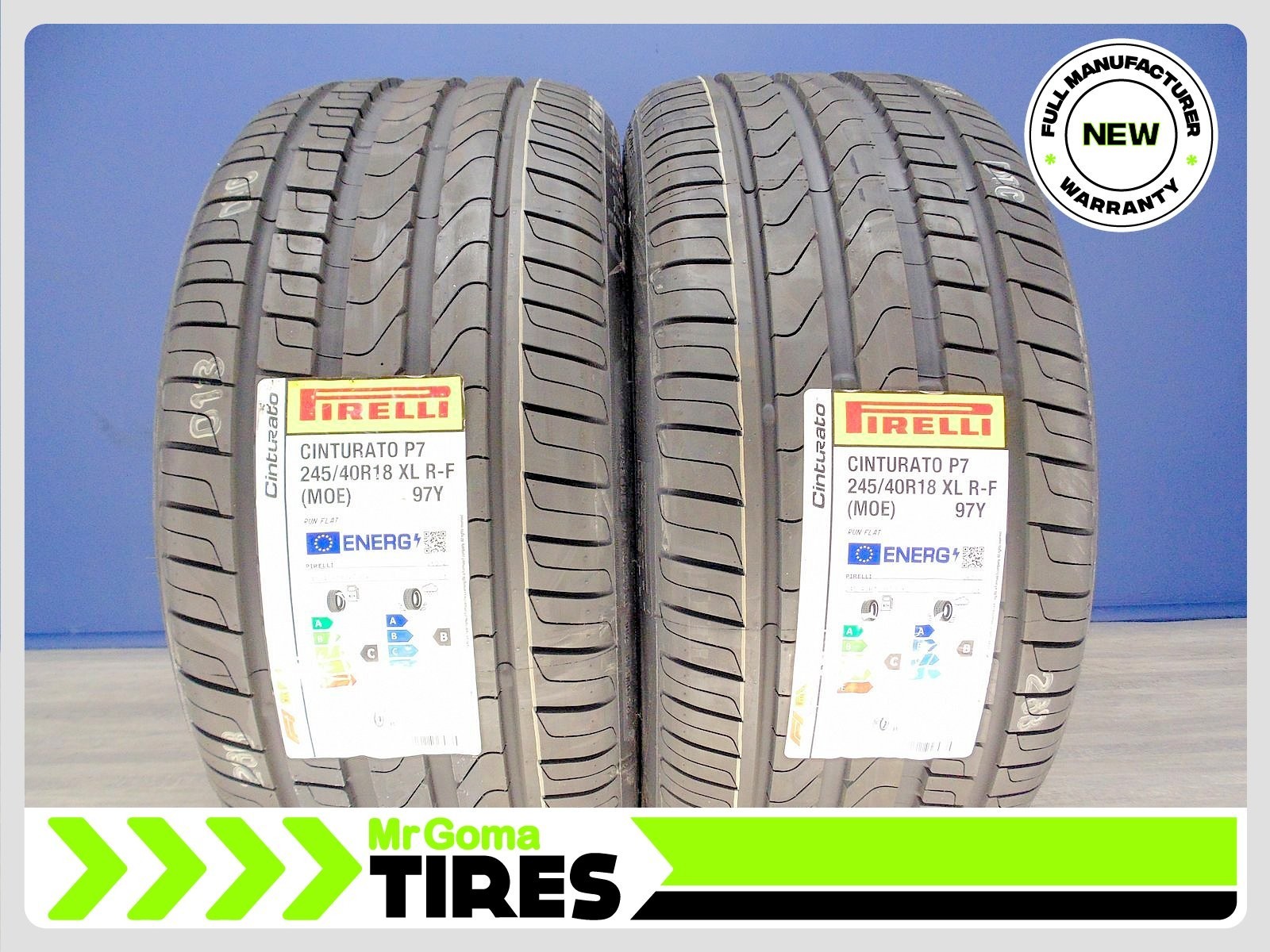 2 BRAND NEW PIRELLI CINTURATO P7 ECOIMPACT MOE RSC RFT 245/40R18 TIRES – 2454018