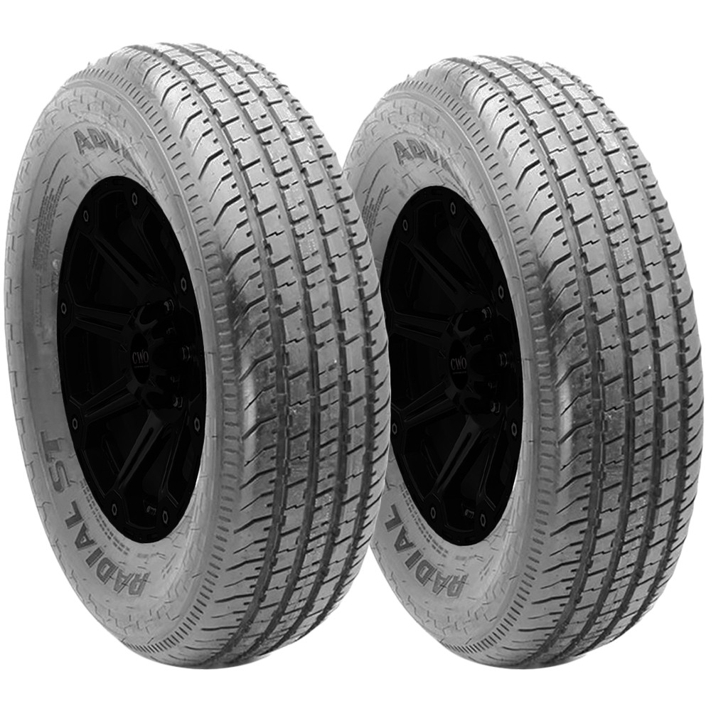 (QTY 2) ST235/80R16 Advanta ST Radial 127/122N LRF Black Wall Tires