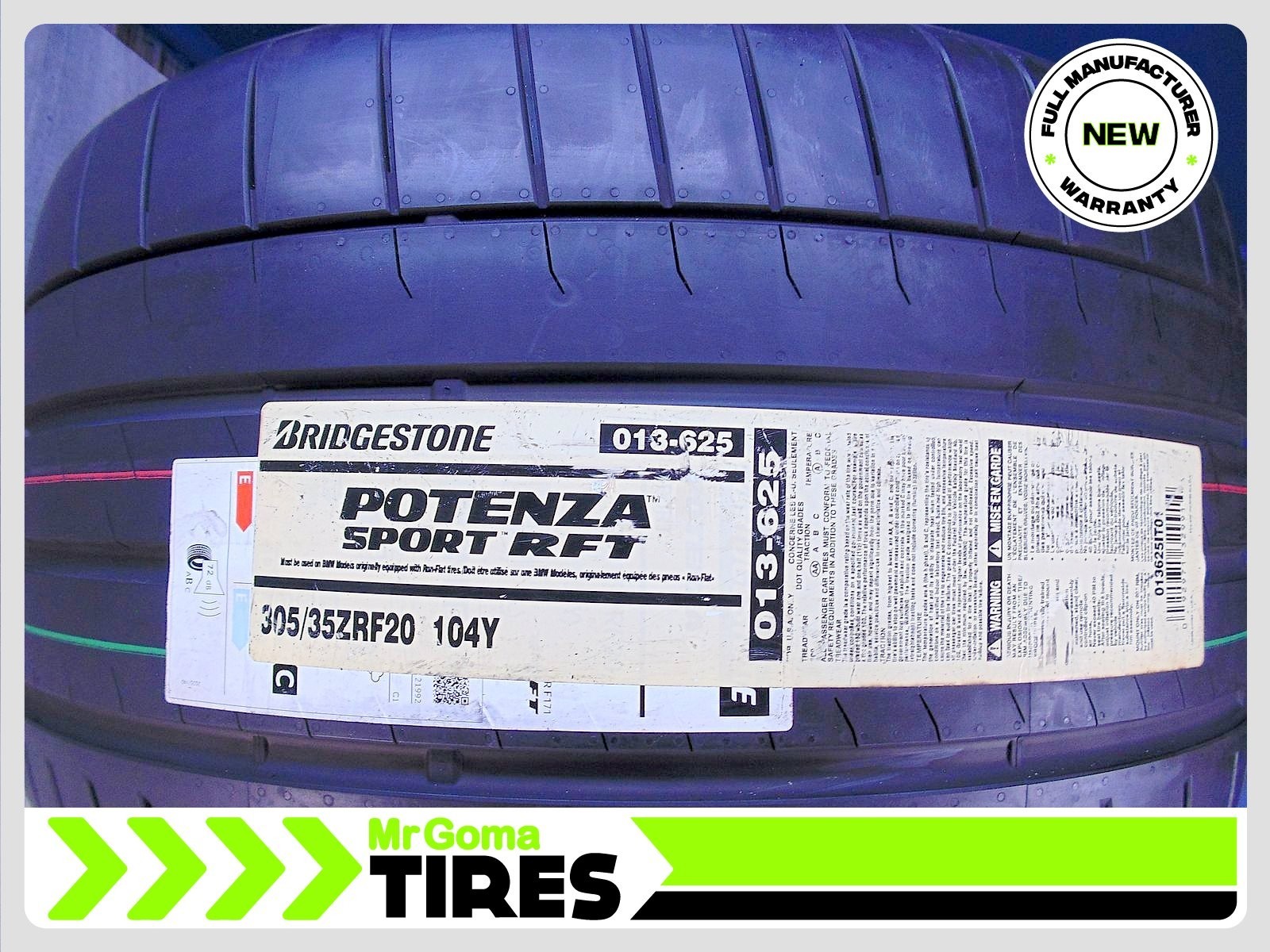 2 BRIDGESTONE POTENZA SPORT RFT 305/35ZRF20 TIRES 104Y 3053520 RUN FLAT TIRES