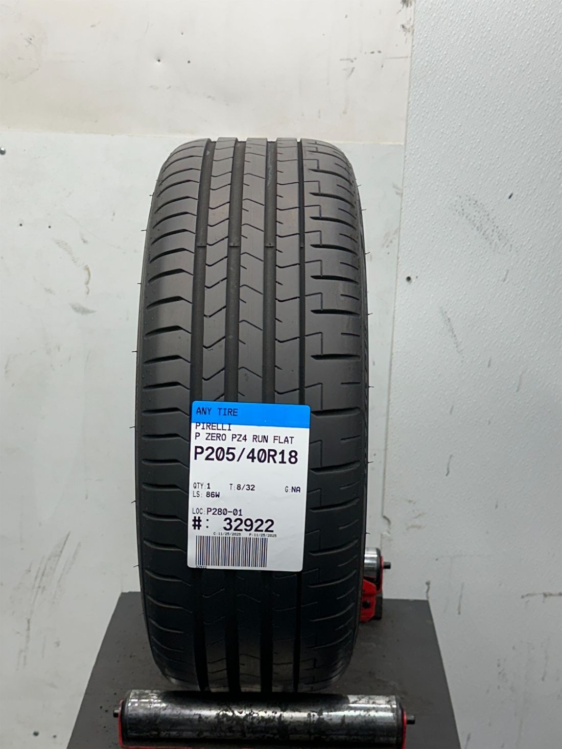 1 Used P205/40R18 Pirelli P Zero pz4 Run Flat 86 W – 8/32