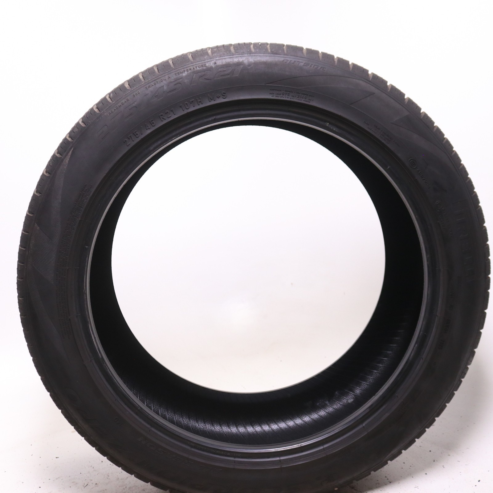Set of 2 Used 275/45R21 Pirelli Scorpion Zero All Season MO – 107H – 8-8.5/32