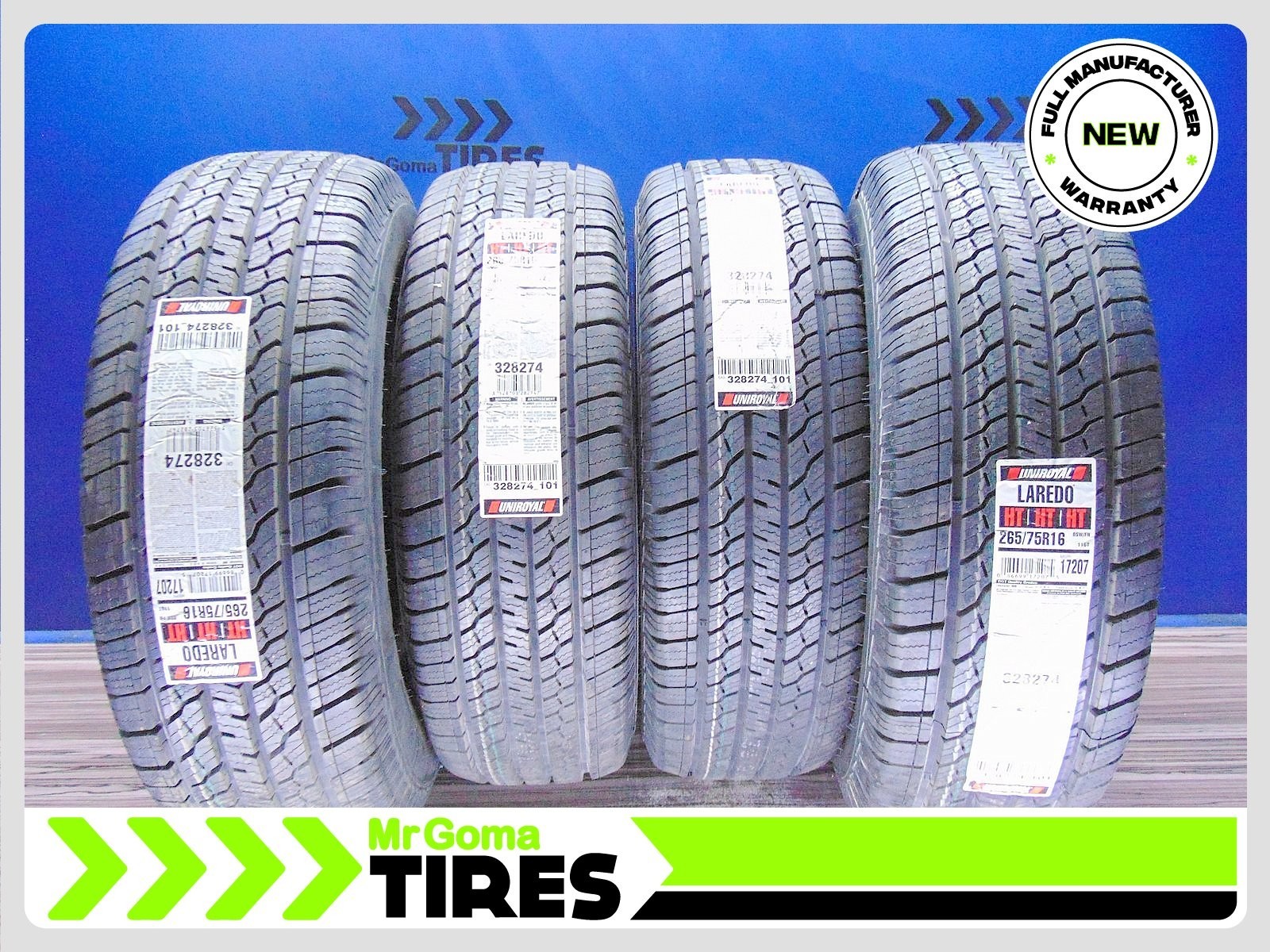 4 NEW TIRES UNIROYAL LAREDO ALL TERRAIN 265/75R16 116T DOT 2023 2657516