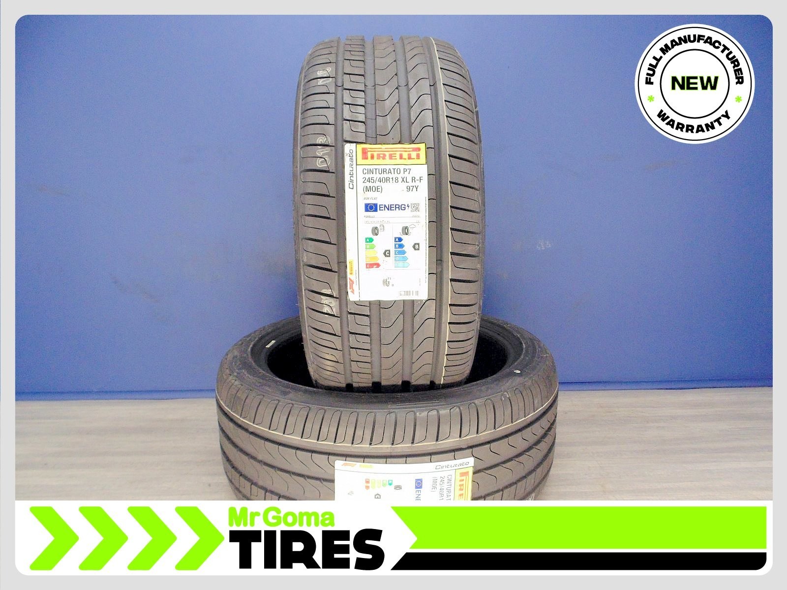 2 BRAND NEW PIRELLI CINTURATO P7 ECOIMPACT MOE RSC RFT 245/40R18 TIRES – 2454018
