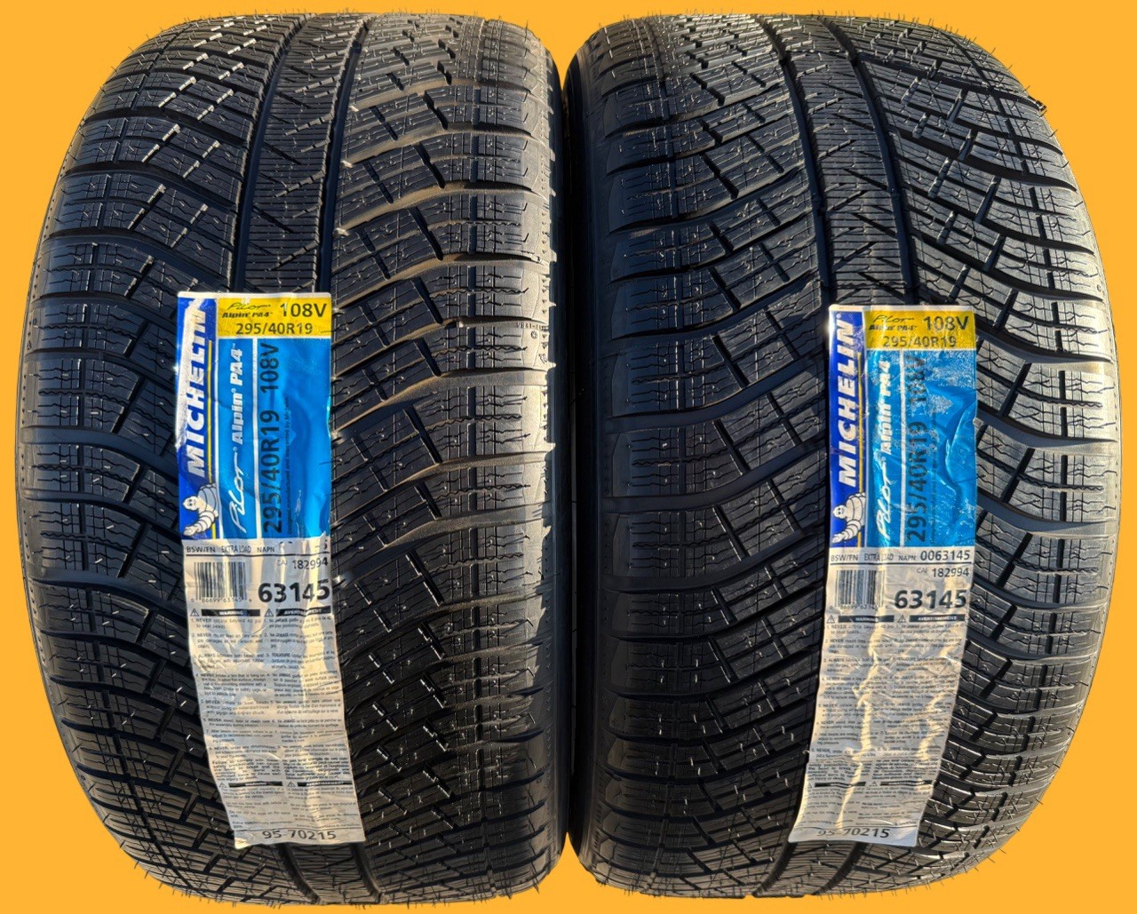 TWO NEW 295/40R19 Michelin Pilot Alpin PA4 N0 Porsche Panamera Winter Snow Tires