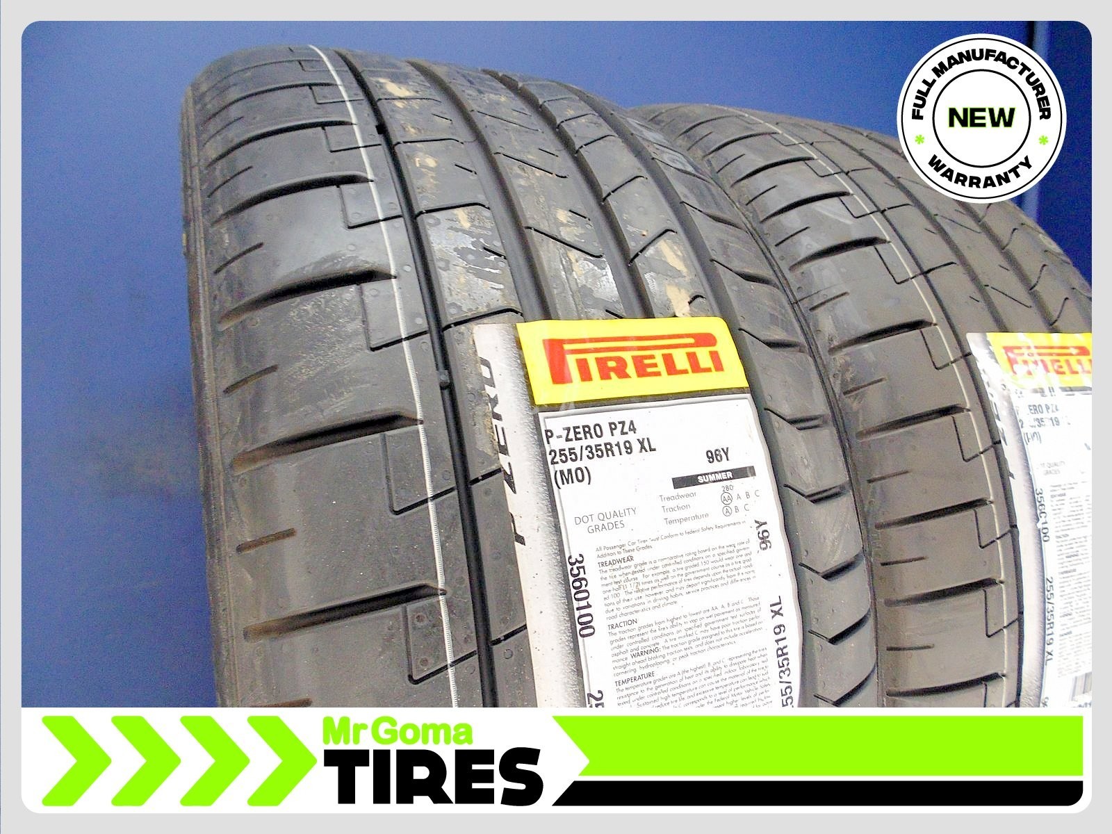 2 BRAND NEW PIRELLI P ZERO PZ4 MO XL 255/35R19 TIRES 96Y 2553519 MERCEDES