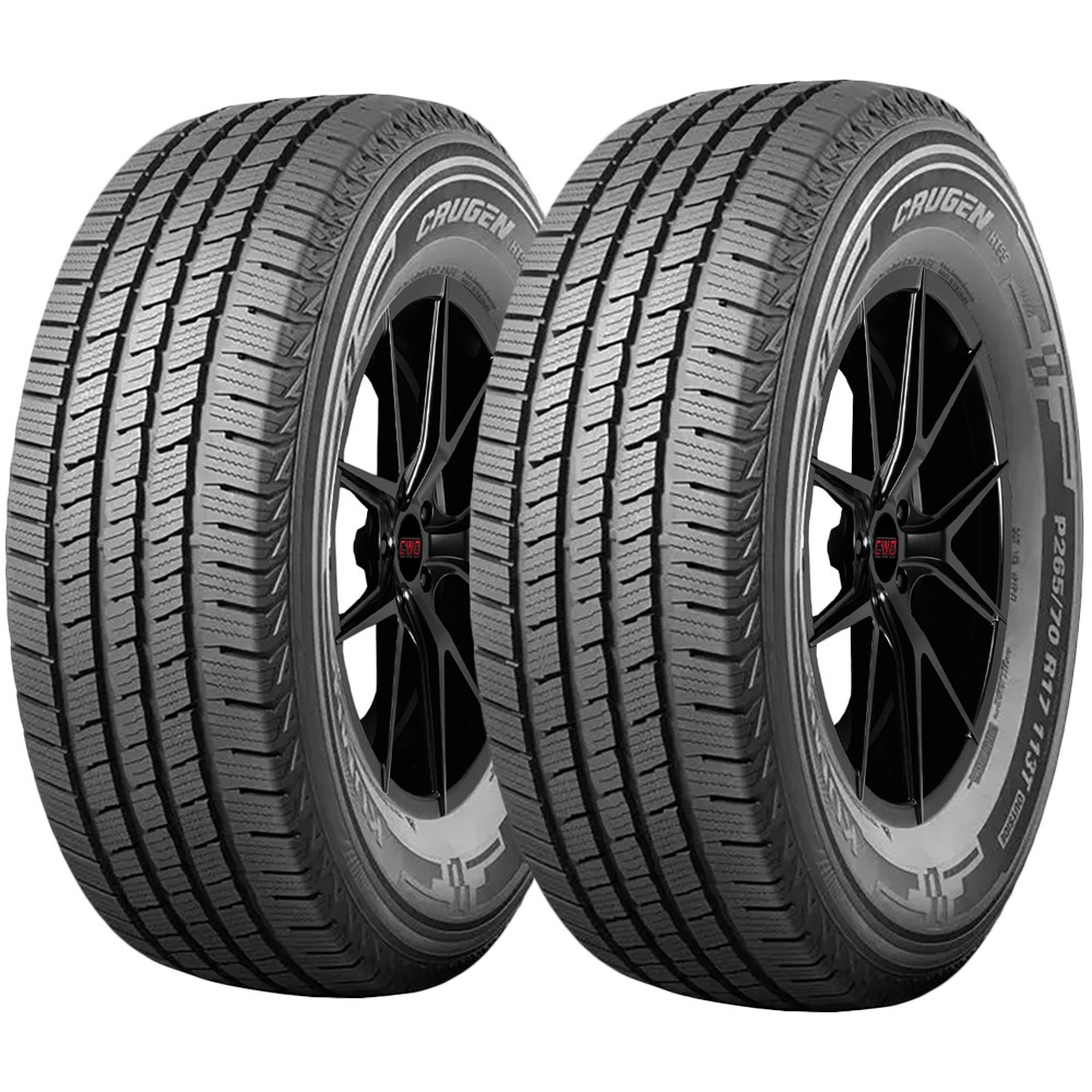 (QTY 2) 275/55R20 Kumho Crugen HT55 111T SL Black Wall Tires