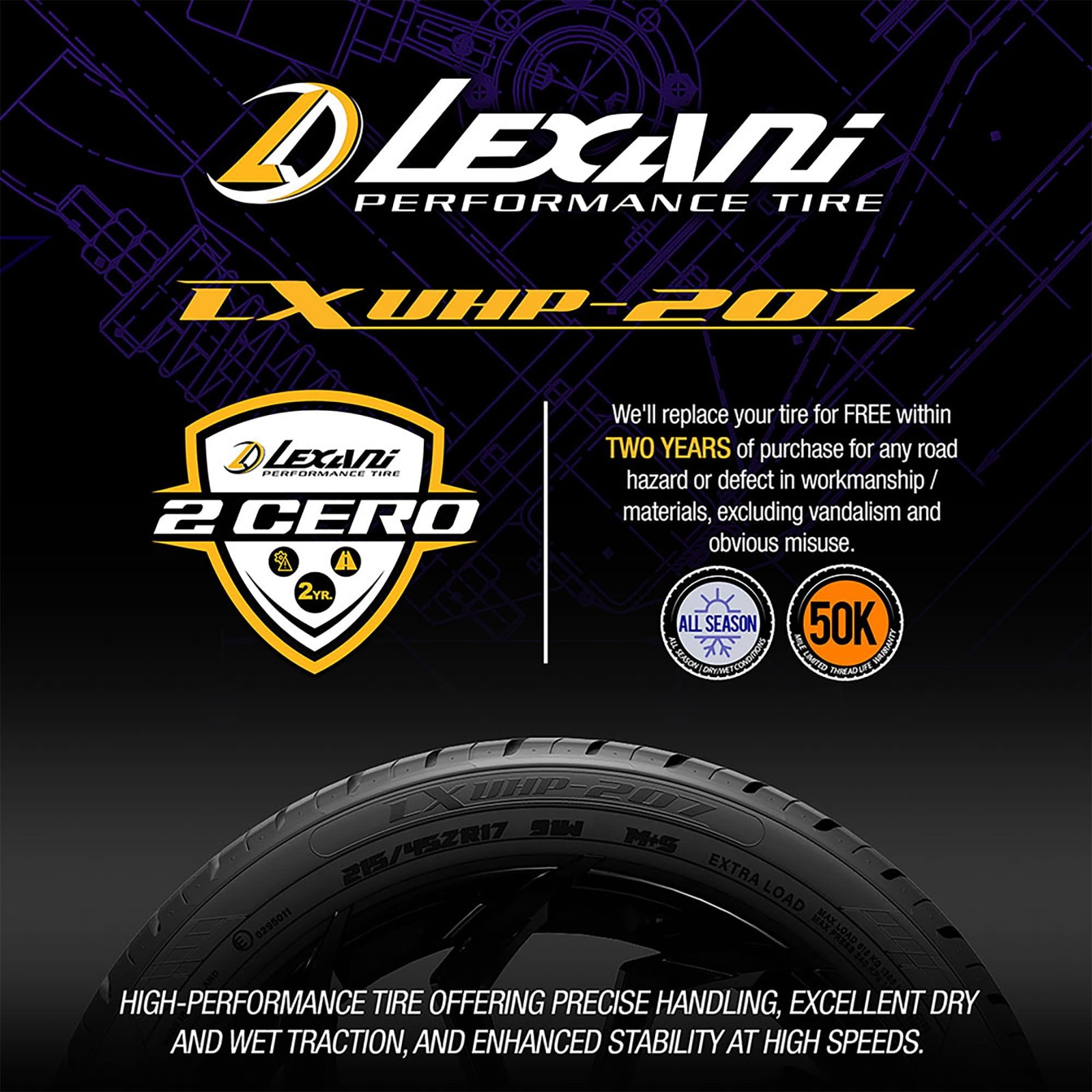 Lexani LXUHP-207 UHP All Season 215/50ZR17 95W XL Passenger Tire