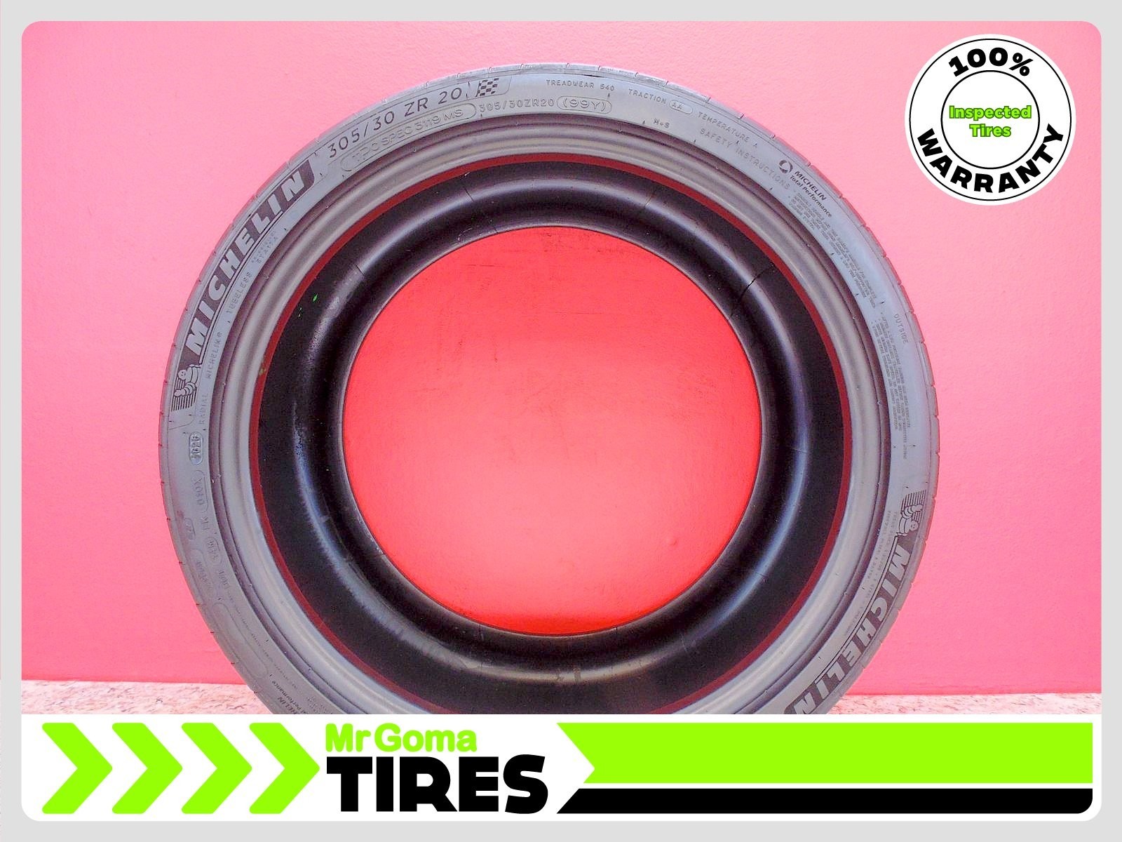 1 MICHELIN PILOT SPORT A/S 4 ZP RFT 305/30ZR20 USED TIRE 8.5/32 TREAD RUN FLAT