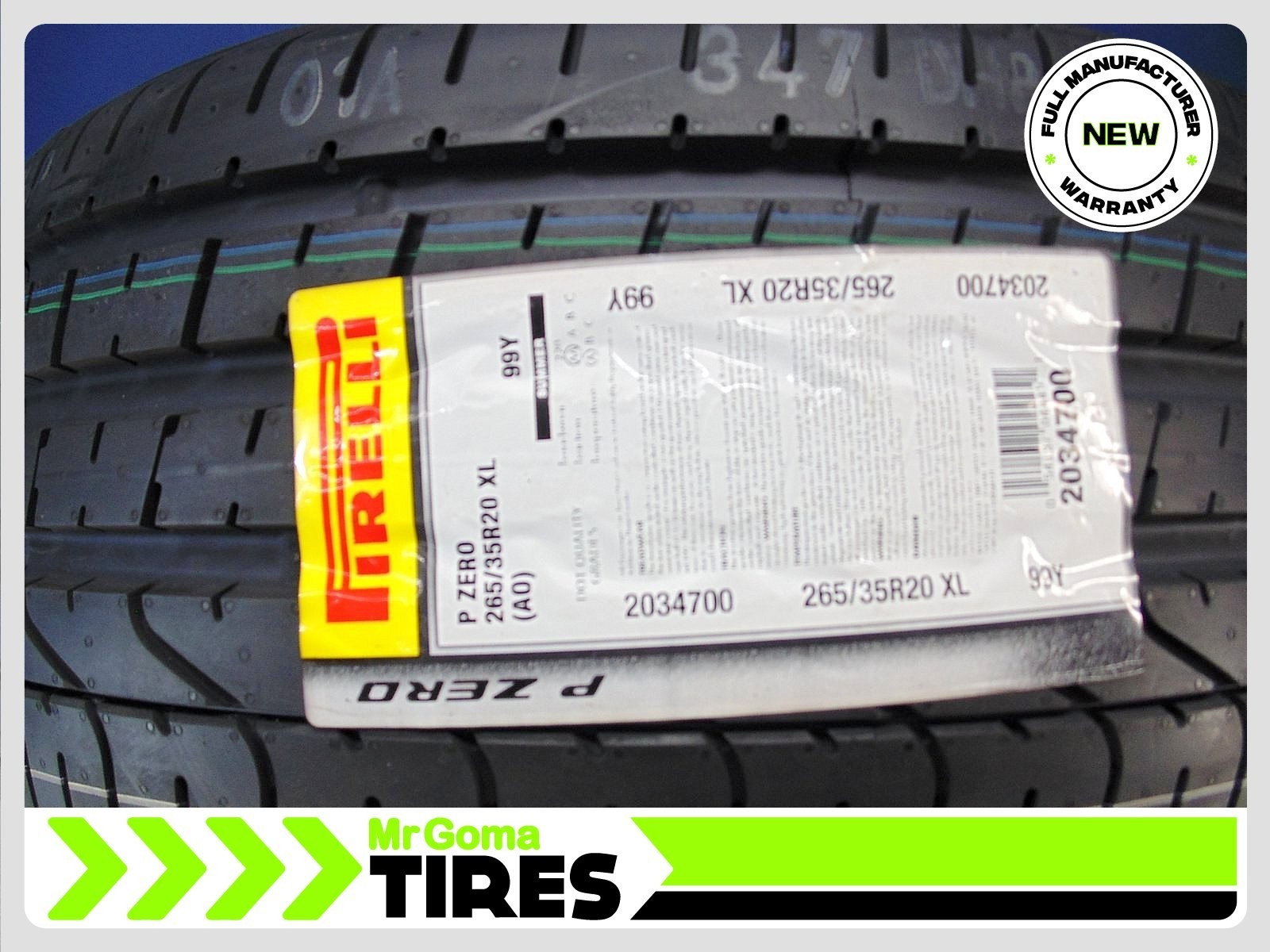2 BRAND NEW TIRES PIRELLI P ZERO TM AO XL 265/35R20 99Y 2653520