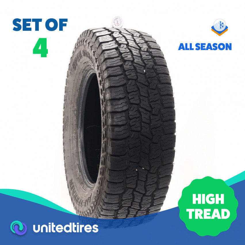 Set of (4) Used LT 275/70R18 Mazama Open Range A/T SQM-3 125/122S – 13-13.5/32