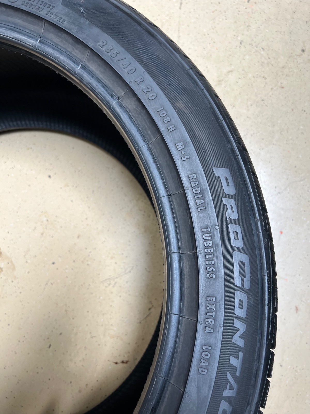 1 – NO REPAIRS 285/40R20 XL (108H) Continental ProContact RX (NF0) Porsche 7077