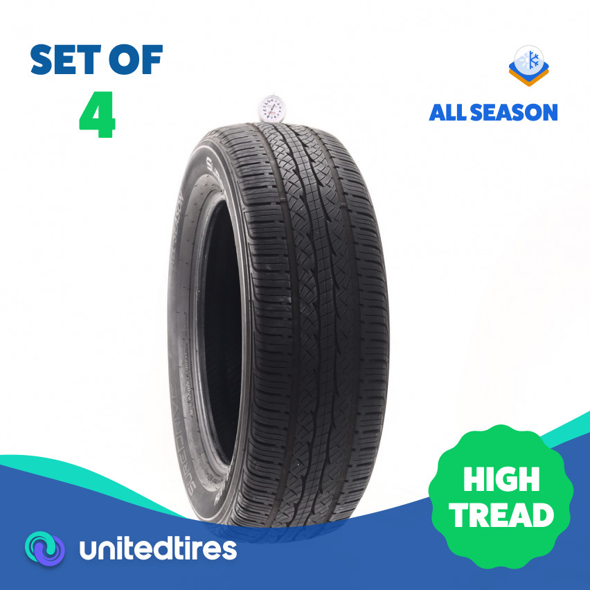 Set of (4) Used 235/60R18 SureDrive All-season 103H – 8-10/32 (1A215)